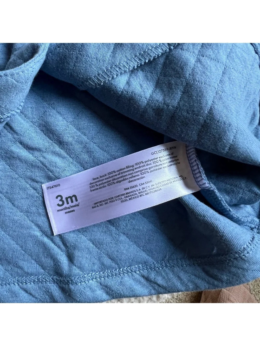 Carter's Baby 3M Blue Quilted Hooded Vest